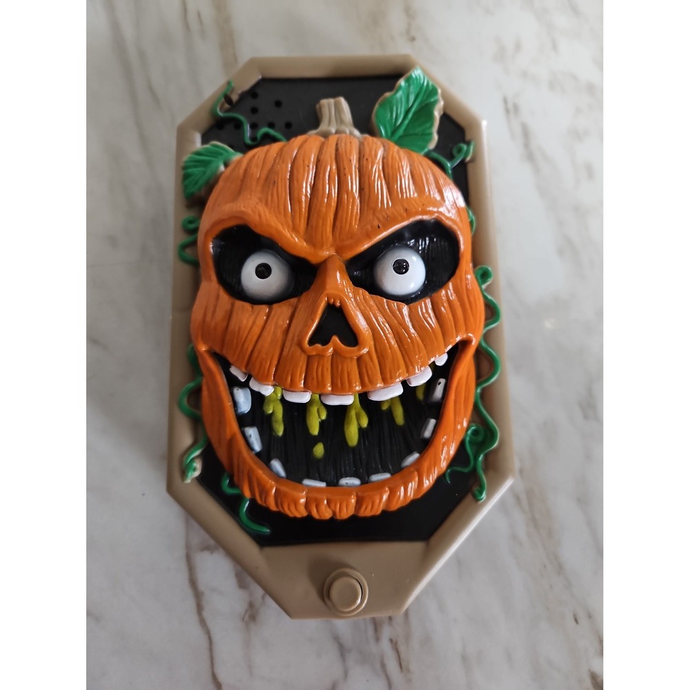 Animated Talking Jack-O-Lantern Door Bell Prop Rare Halloween Decor